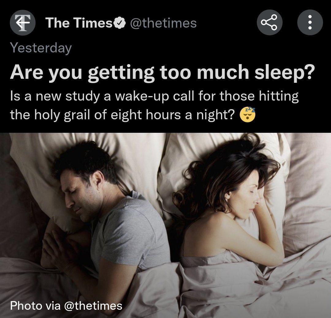 The Times: "Are you getting too much sleep?"