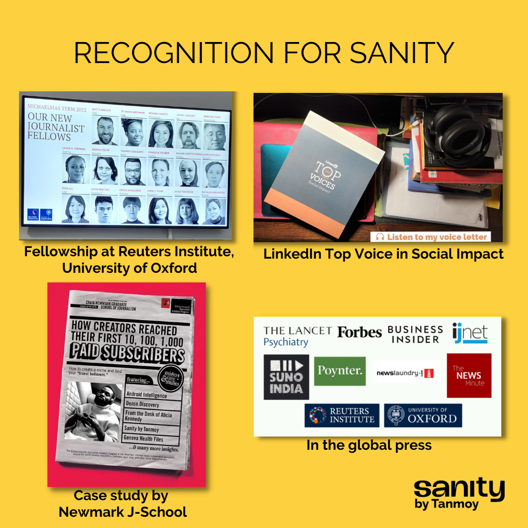 A smorgasbord of recognitions for Sanity - a t
