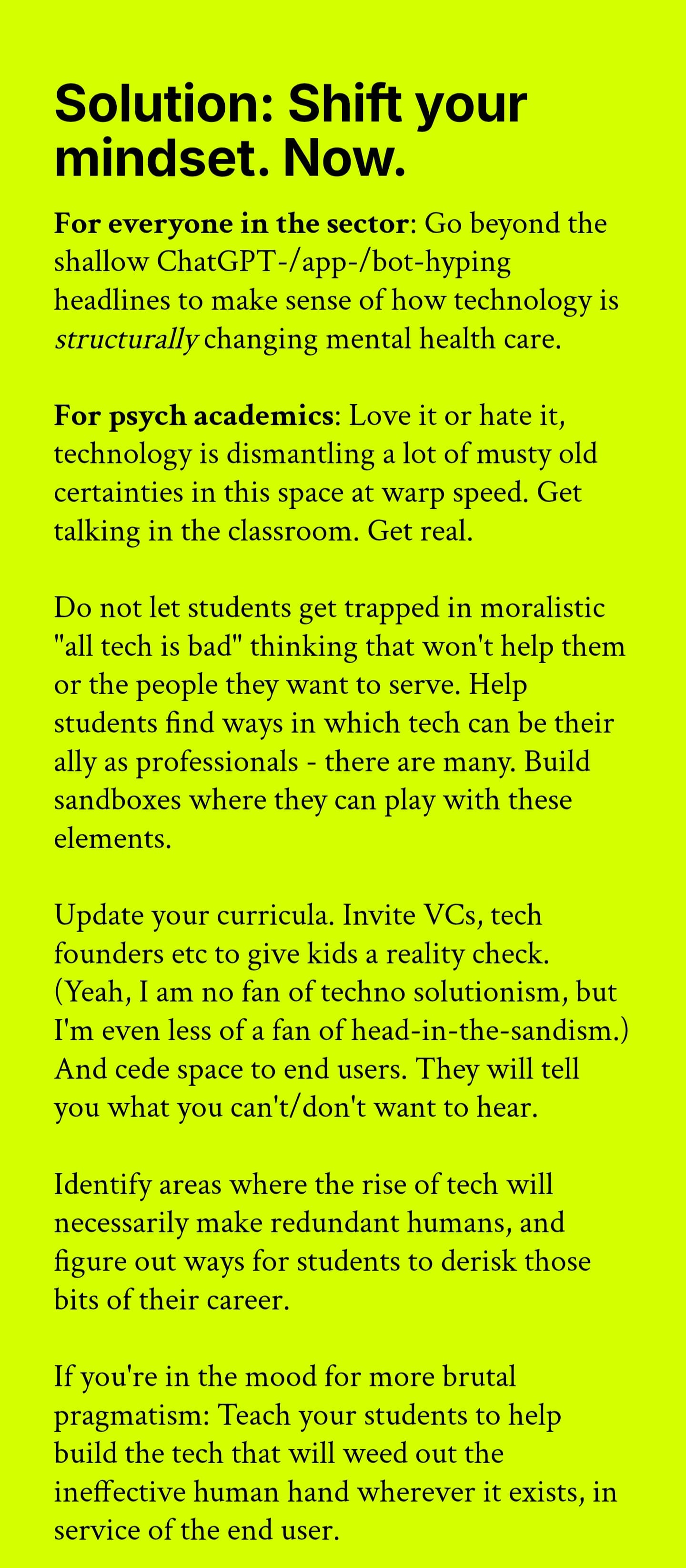 Therapy's 'human touch' is nearing its sell-by date